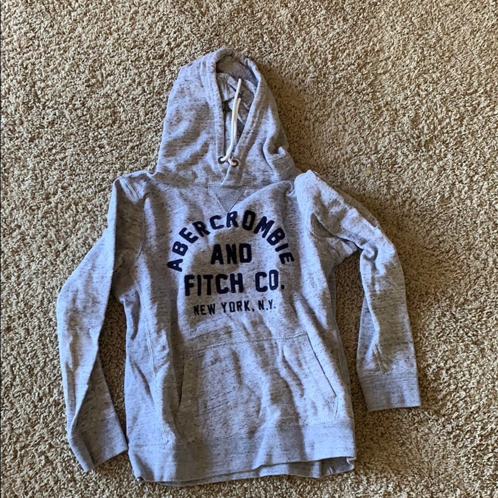 Abercrombie Hoodie Sweatshirt Grey and Blue